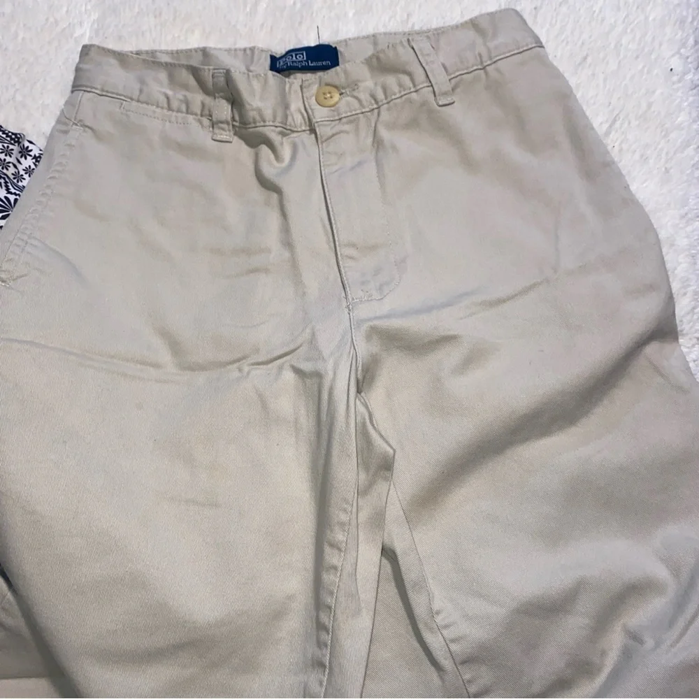 Polo Ralph Lauren Pants Slacks‎ Chinos Straight Leg Flat Front Logo Tan Boys 8